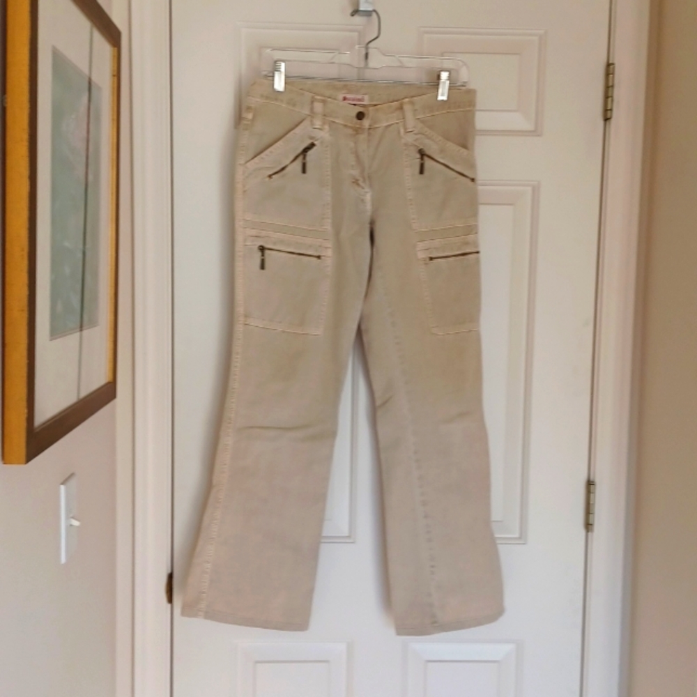 SURPLUS 5 TAN CARGO JEANS, SIZE 4